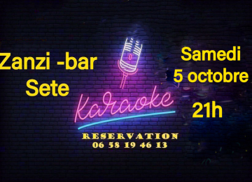 Karaoke, samedi 5 octobre au Zanzi-bar à Sete à 21h