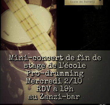 Mini Concert , mercredi 2 octobre au zanzi -bar à Sete à 19 h