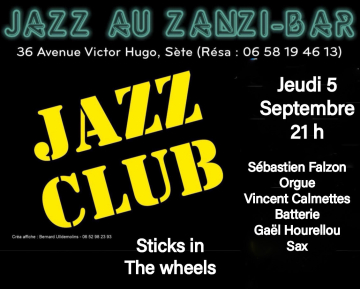 Trio jazz jeudi 5 septembre aux Zanzi-bar à Sete à 21h